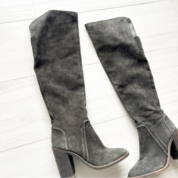 Vince Camuto Melaya Gray Suede OTK Over The Knee Boots Size 7 - Picture 3 of 7